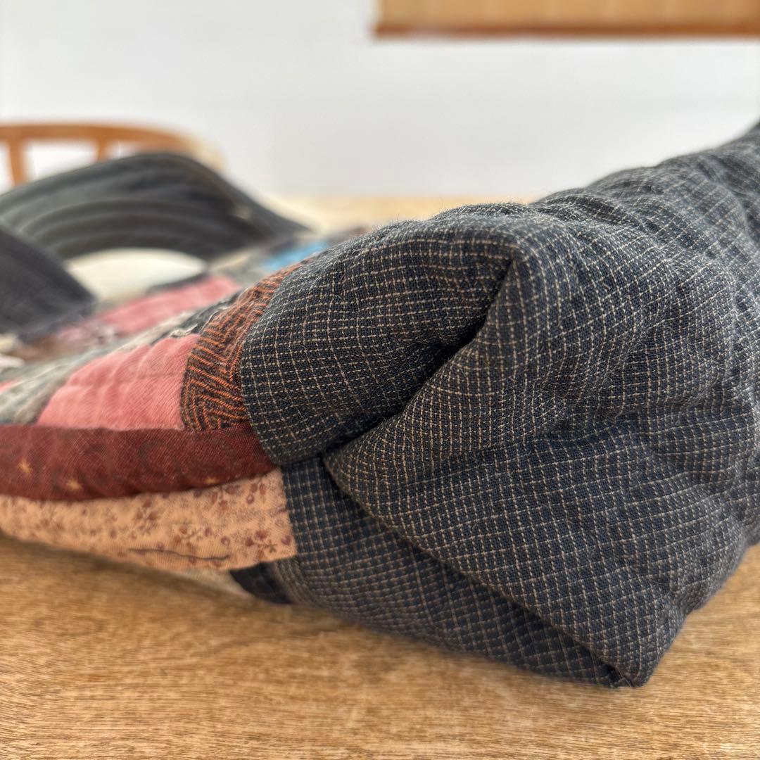 パッチワークキルト　ログキャビンのトートバック　ハンドメイド