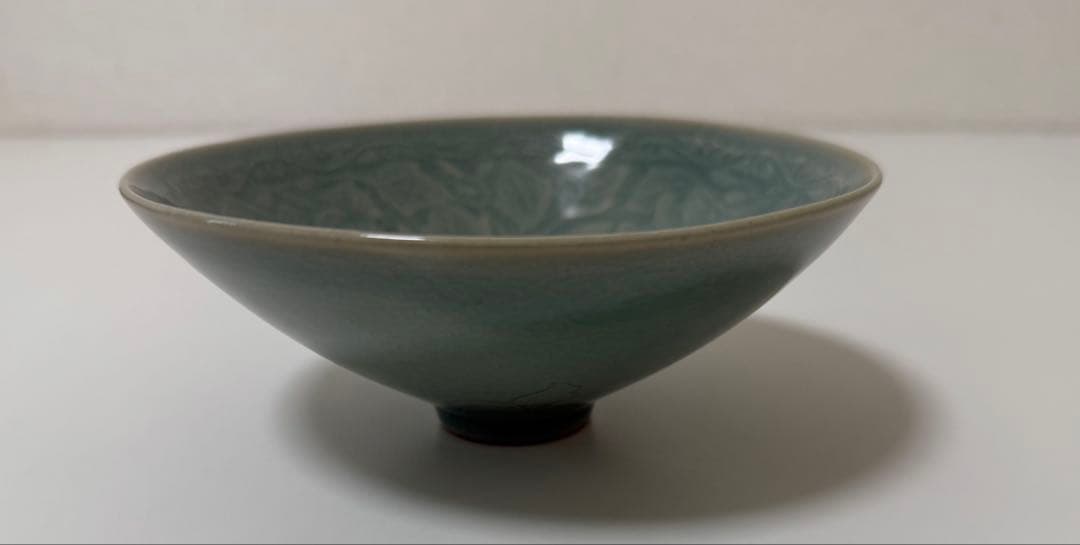 高麗青磁　石山窯　象茗　梁金錫　茶碗