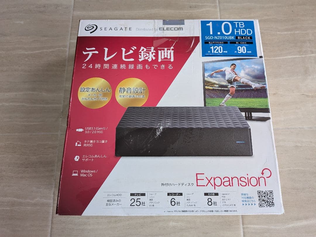 未使用・SEAGATE 1TBHDD外付けハードディスクSGD-NZ010UBK