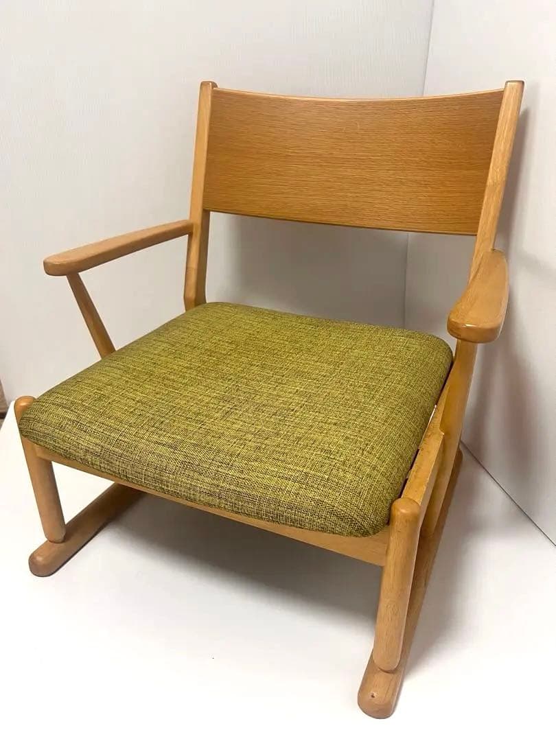 最高級・美品 光製作所 天然木 座椅子 希少色 カーキ 廃盤 アンティーク
