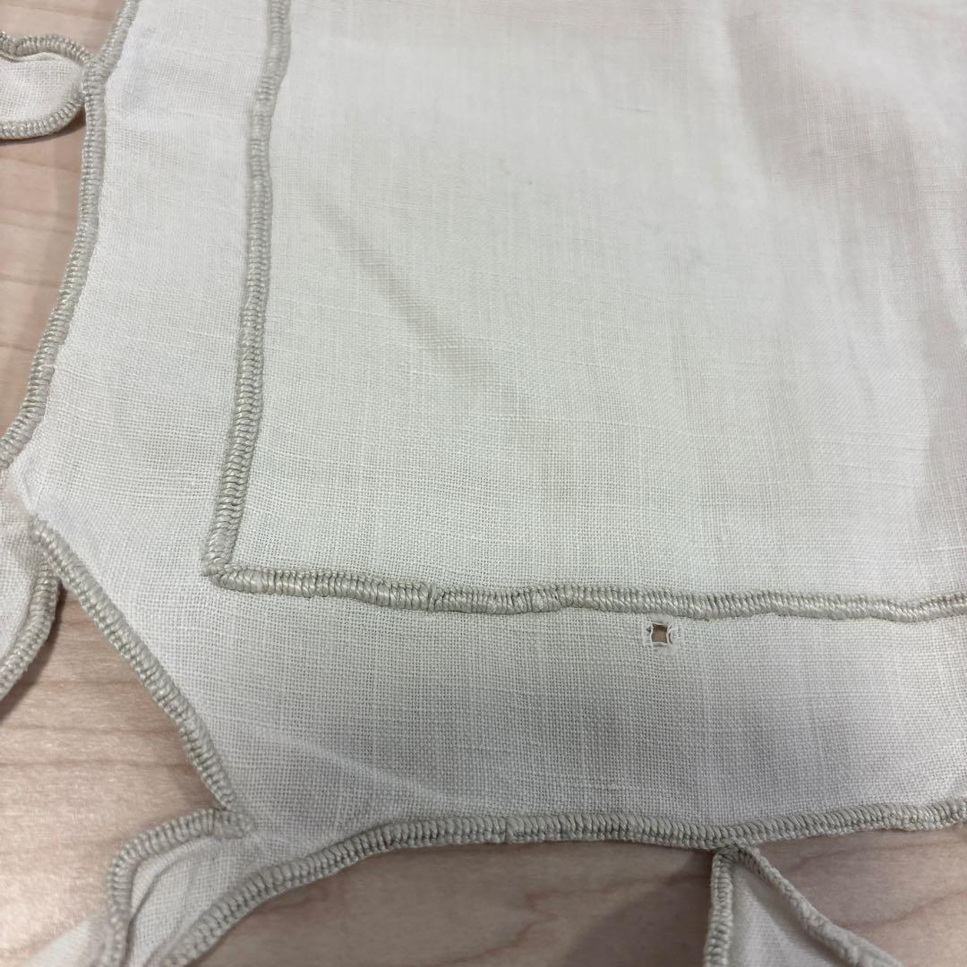 ヴィンテージ刺繍クロス　リネン　花柄刺繍テーブルクロス