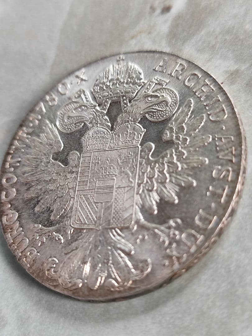 1780年　オーストリア　マリアテレジア　ターラー銀貨　返品保証