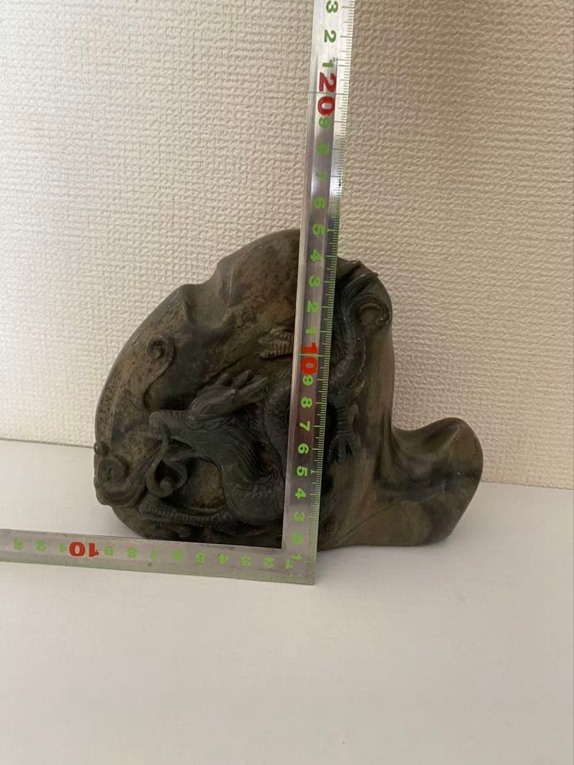 中国美術 天然石 鑑賞石玉石龍彫刻 置物 時代物