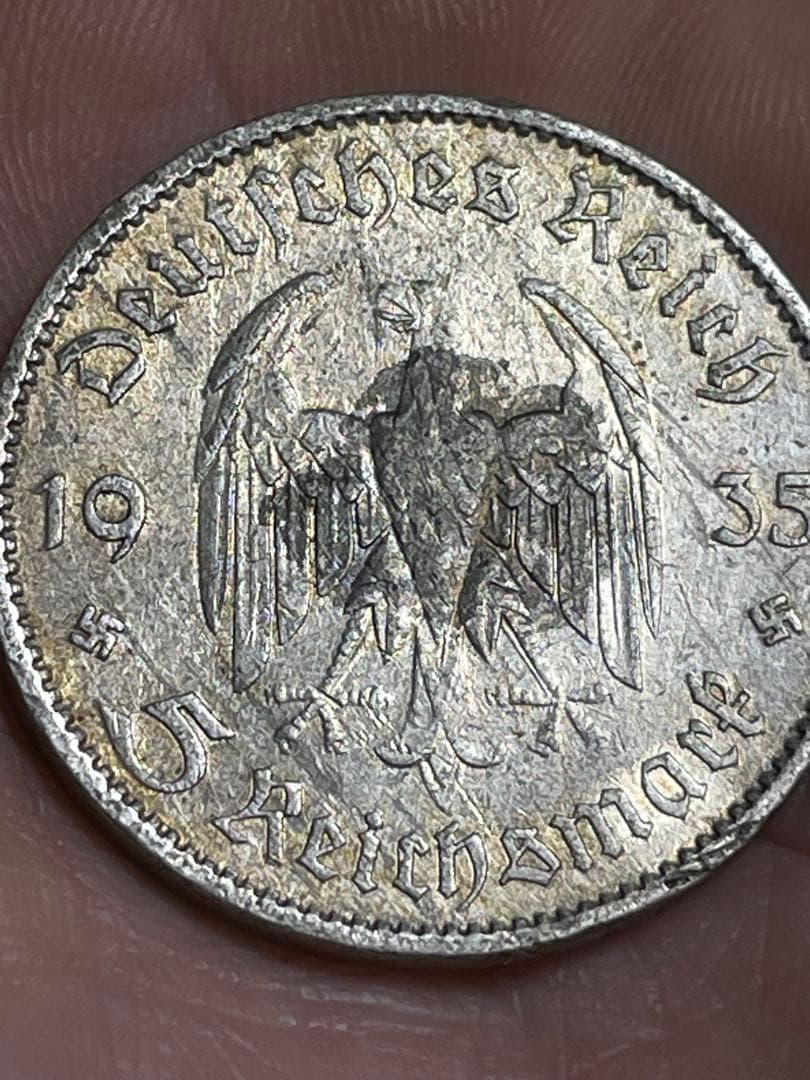 トーン　ドイツ　1935年　5マルク　銀貨