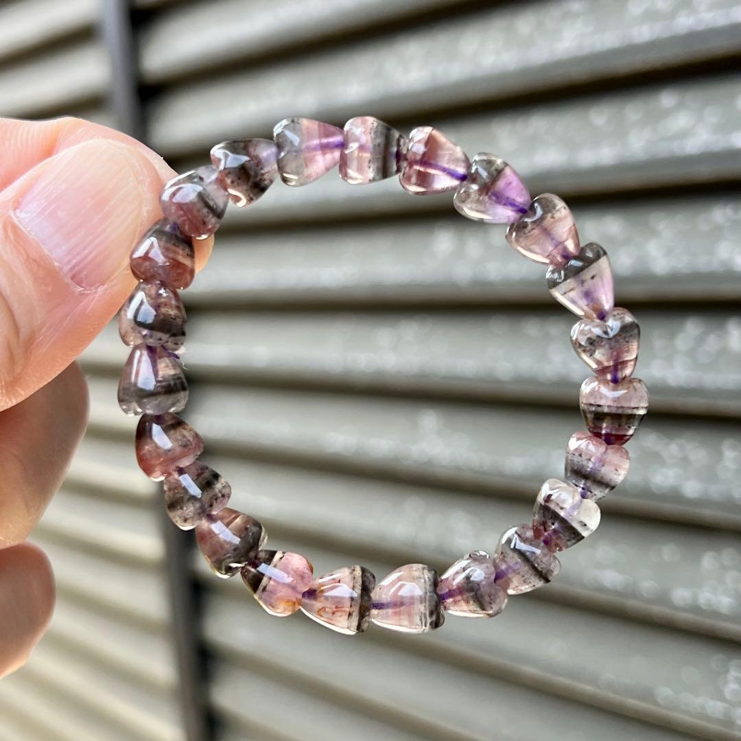 高品質　カナダ産　いちご型　オーラライト23ブレスレット　6