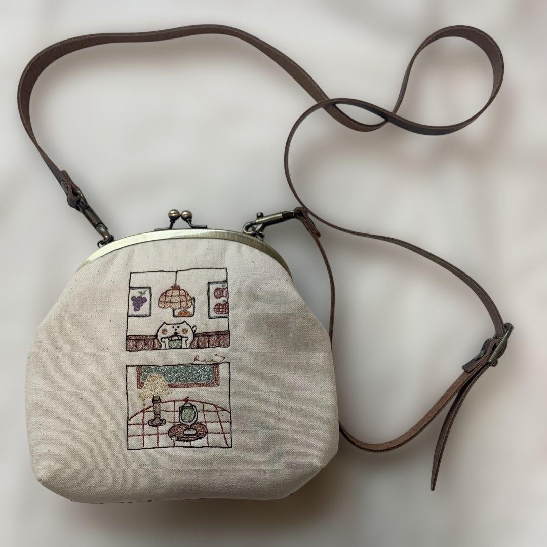 新品　未使用　作家様　がま口バッグ　ポシェット