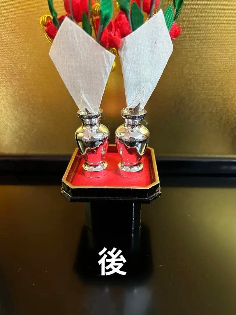 本格派 木目込み雛人形セット　真多呂作　黒塗台74×42.5cm 被布コート付き