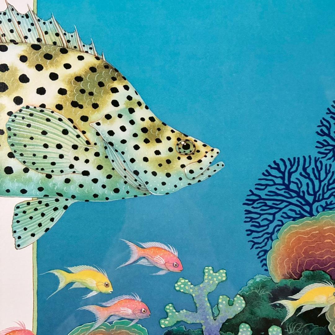 ジョアン・フック「サンゴ礁の熱帯魚」リトグラフ2点 大作 直筆サイン入 海
