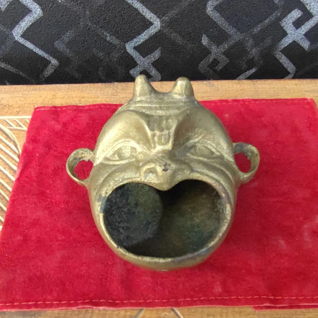 【ヴィンテージ アッシュトレイ】悪魔の頭部 ディアブロ 真鍮製 骨董品