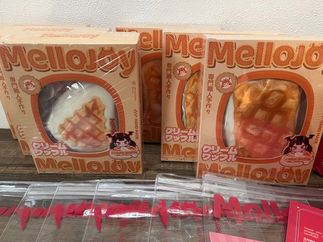 【メロジョイ箱】メロジョイ mellojoy スクイーズ クリームワッフル　6点