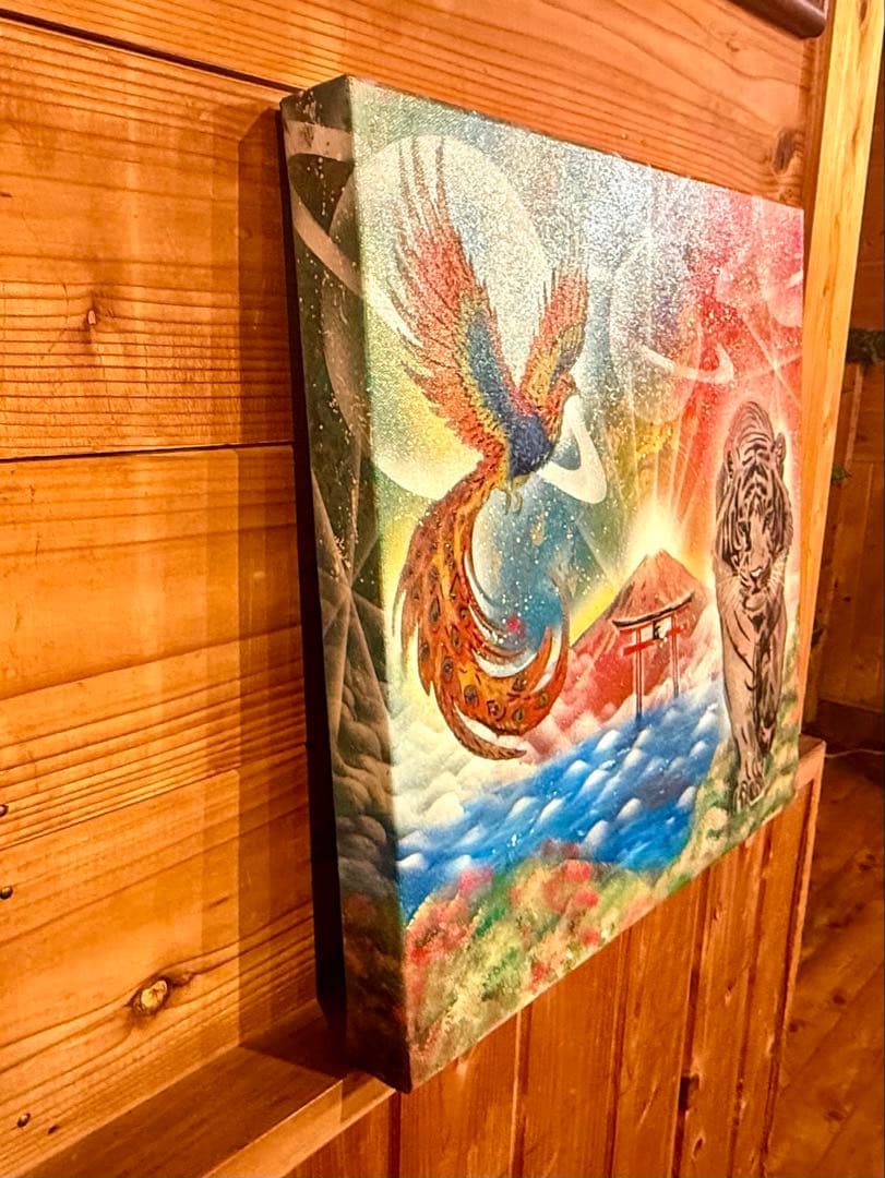 スプレーアート作品　キュービックキャンバス40×40