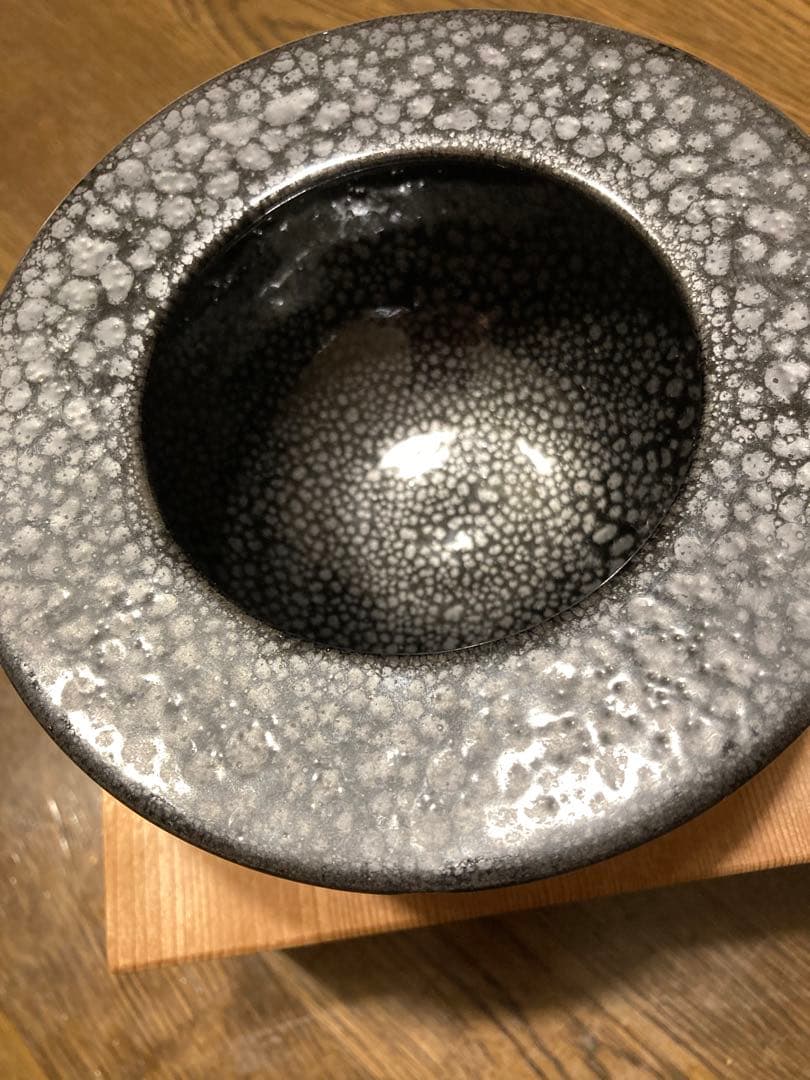 お値下げ）人間国宝　清水卯一　作　黒油滴釉器
