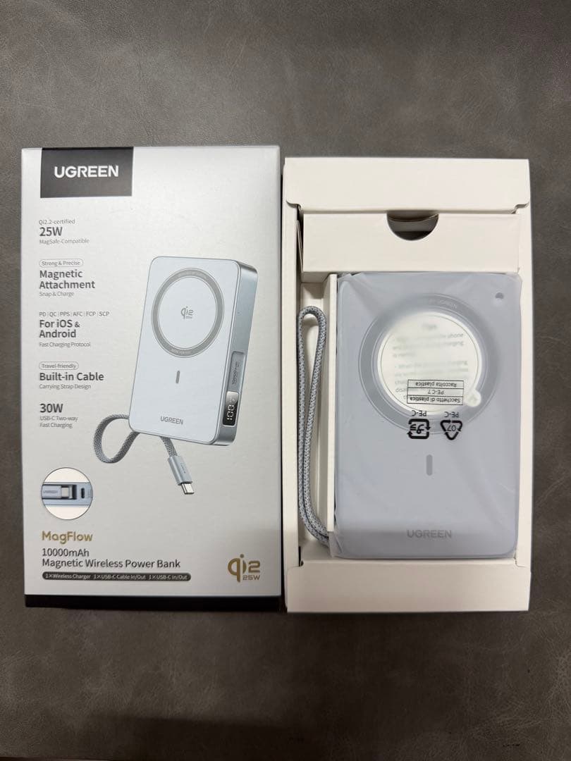 スマホアクセサリー UGREEN MagFlow Qi2 25W 10000mAh
