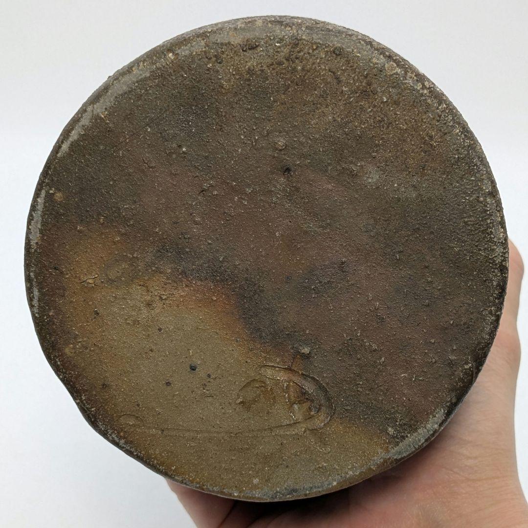 岡山県重要無形文化財 藤原建 備前焼 花入 合箱合布 花瓶 花器 フラワーベース