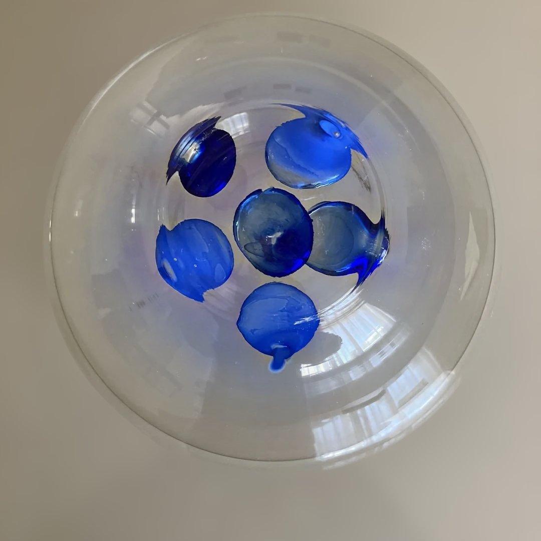 ランガムLANGHAMクリスタルガラス.アートボールとワイングラスイギリス未使用