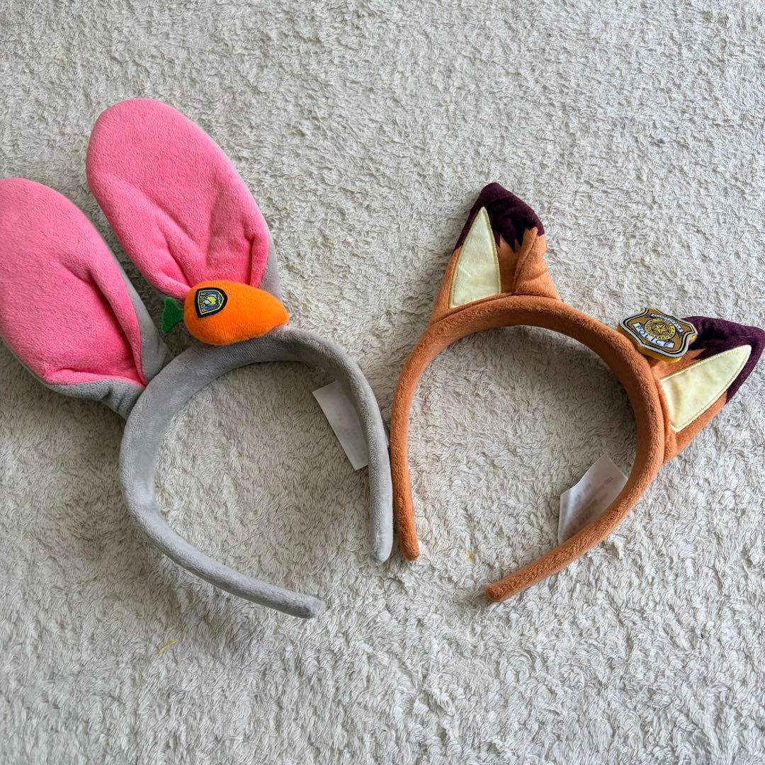 上海ディズニー　ズートピア　ニック　ジュディ カチューシャ セット