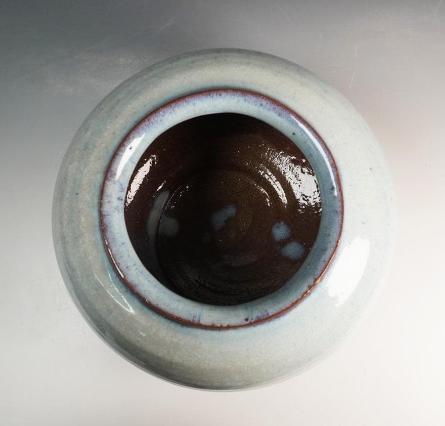 吉賀将夫 萩 窯変平壷 共箱 壺 花器