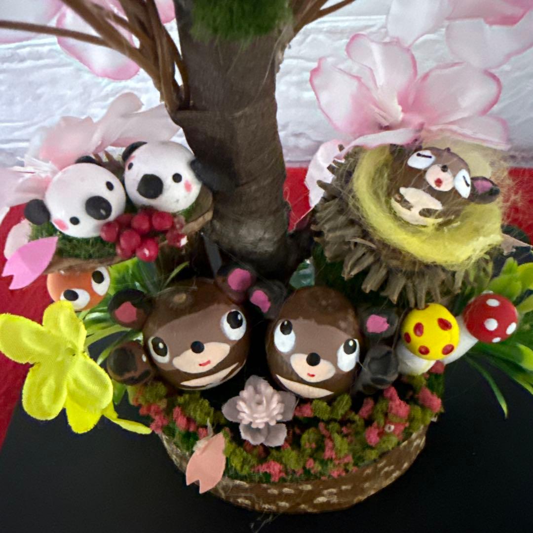 どんぐりアート♡春のオブジェ　(手のひらサイズ)ぽかぽか春一番　お花見オブジェ♡