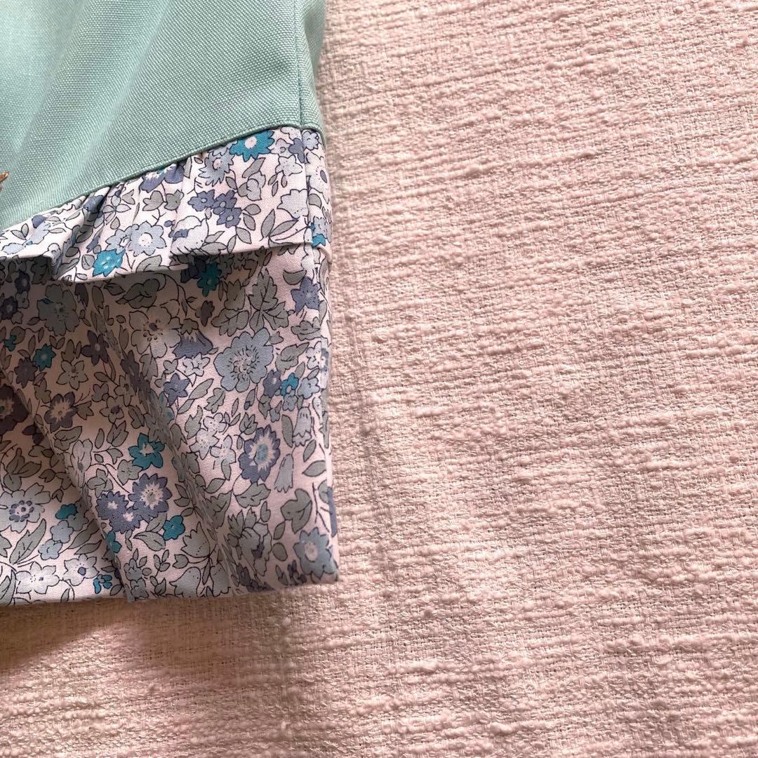 ｊｕｎ！花柄フリルレッスンバッグ+上履き袋+体操服袋　ミントグリーン