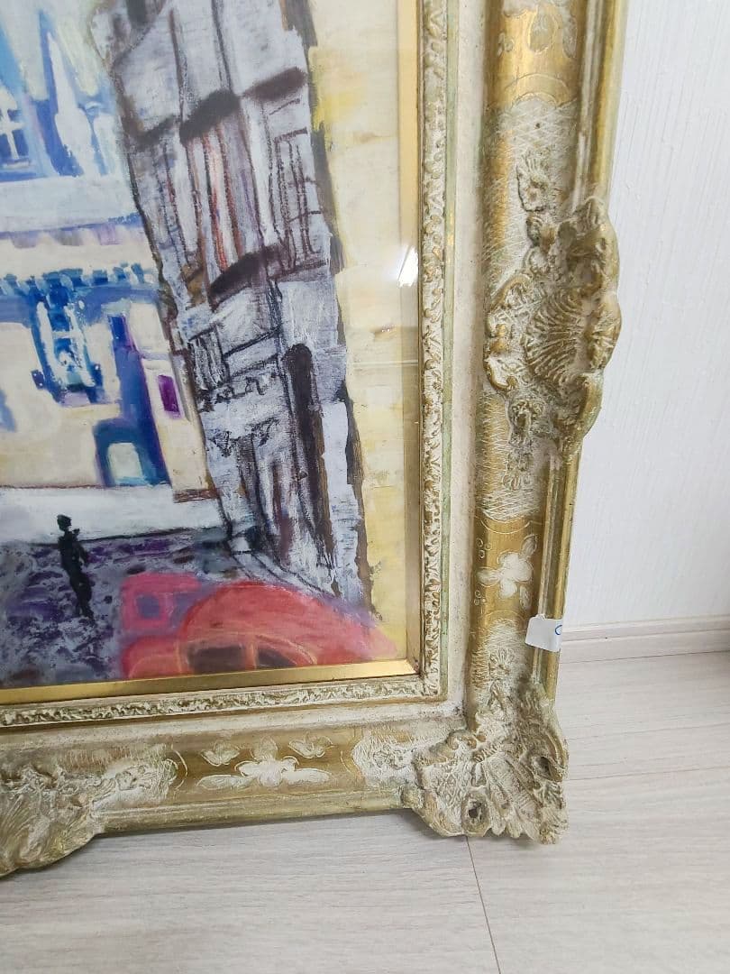 最終値下げ♪絵画 「ボルドーの街角」 フランス　アンティーク　額縁