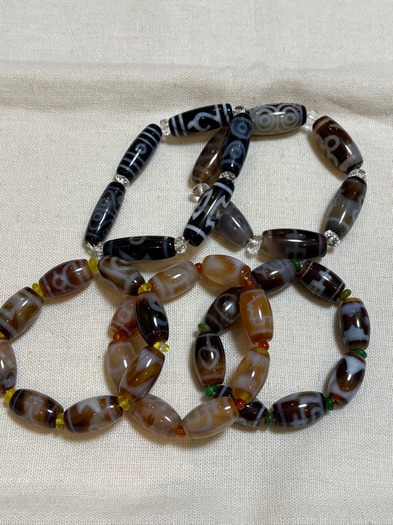 開運　天珠ブレスレット５本セット　内径16cm前後