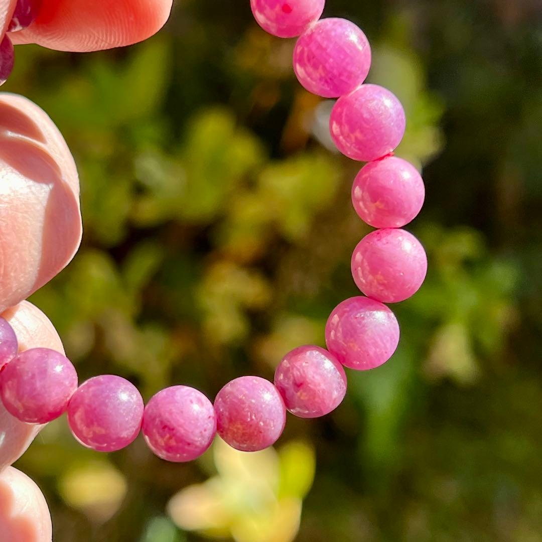 非加熱　高品質　ルビーブレスレット　コランダム　パワーストーン 2-11