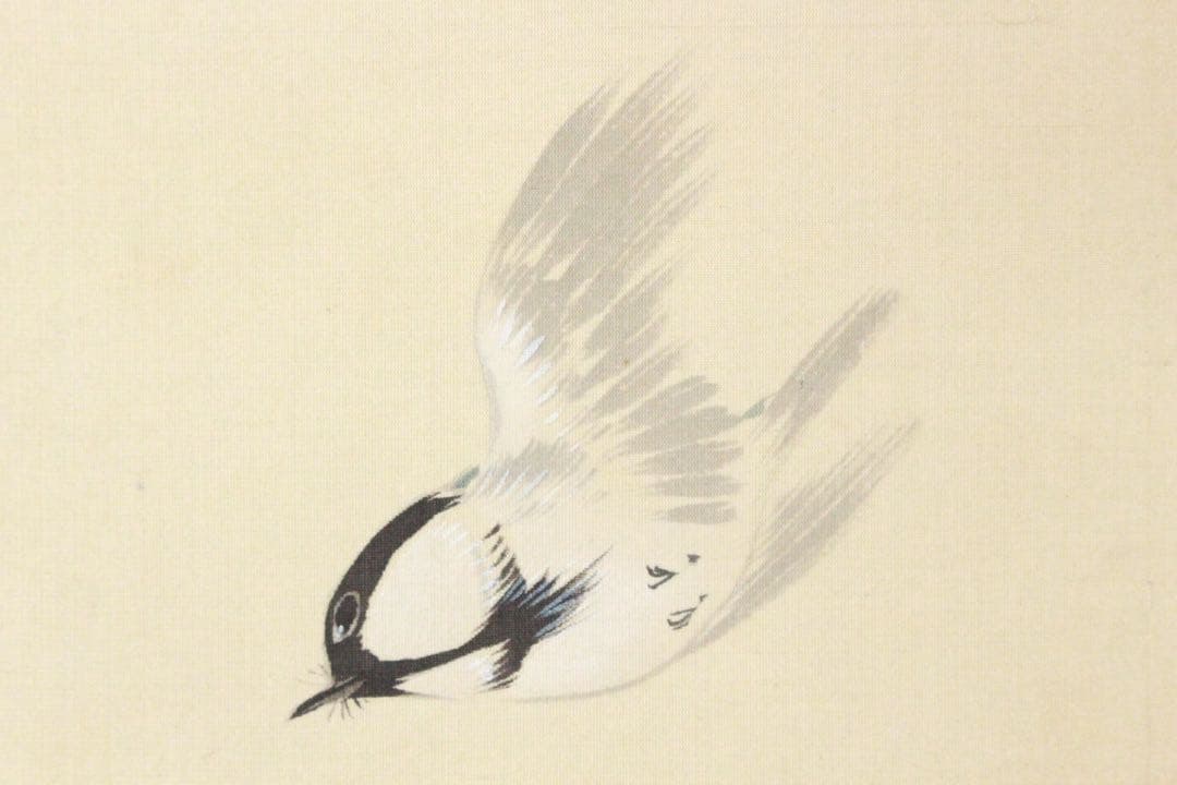No5183掛軸　晴香　牡丹に雀　絹本　日本画　縁起物　花鳥図　古美術　送料無料