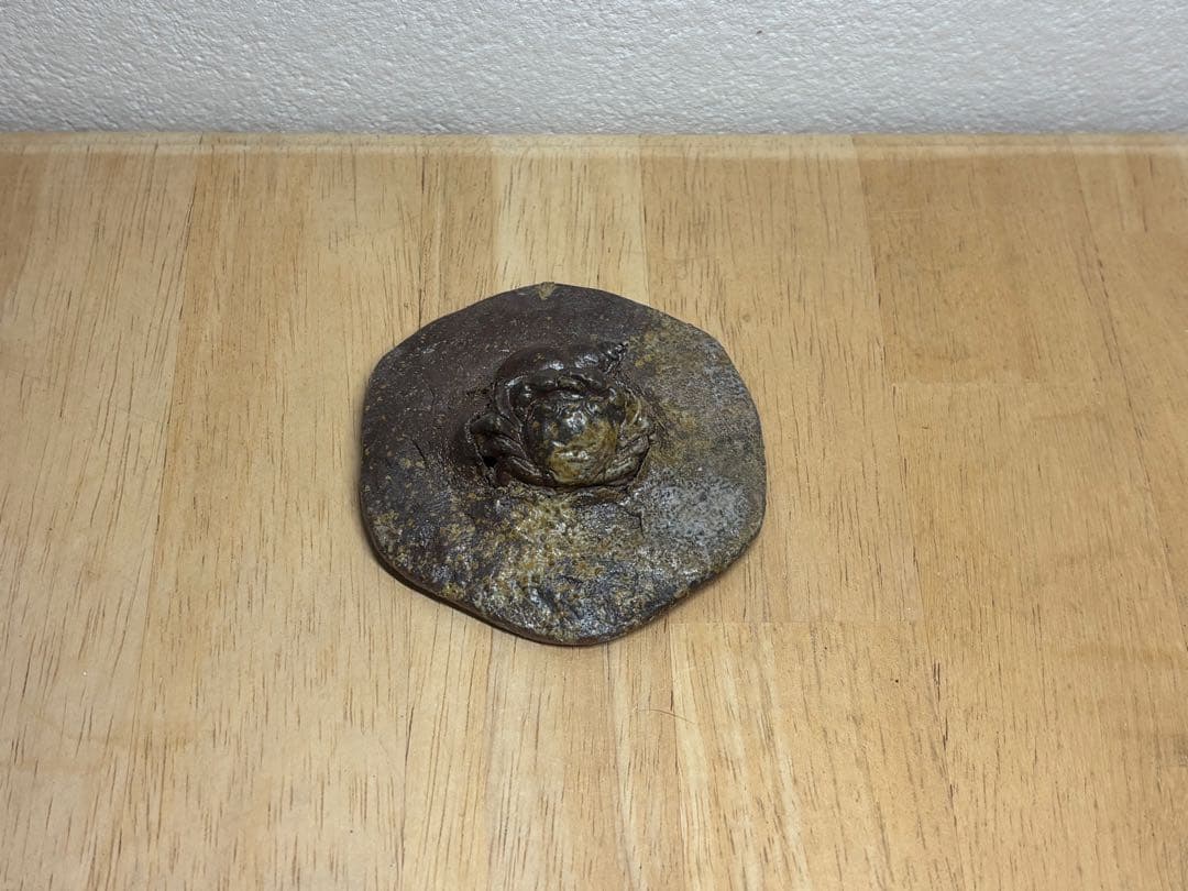 127. 備前焼 宝瓶 登り窯 カニとタニシ 貝6角 手びねり 急須
