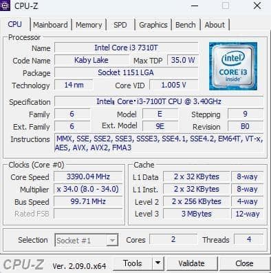 Windowsデスクトップ Lenovo ThinkCentre M710q i3 7100T 4G