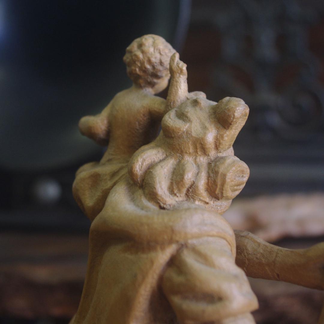 アンティーク 聖クリストファー木彫像 キリスト ドイツ 英国