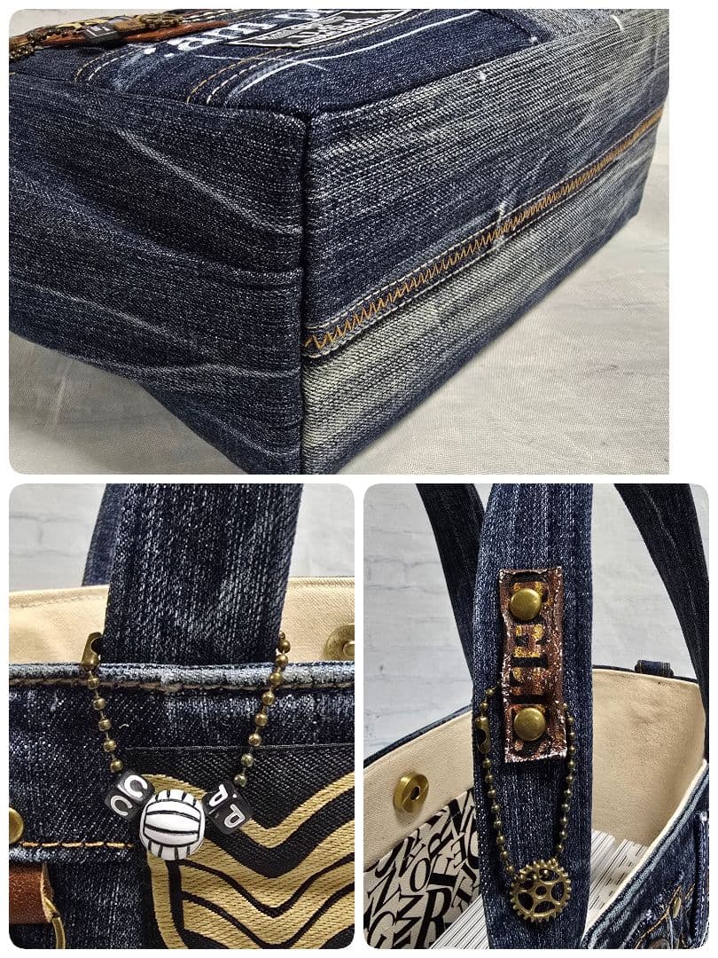 デニムリメイクトートバッグ お洒落カジュアル 男前