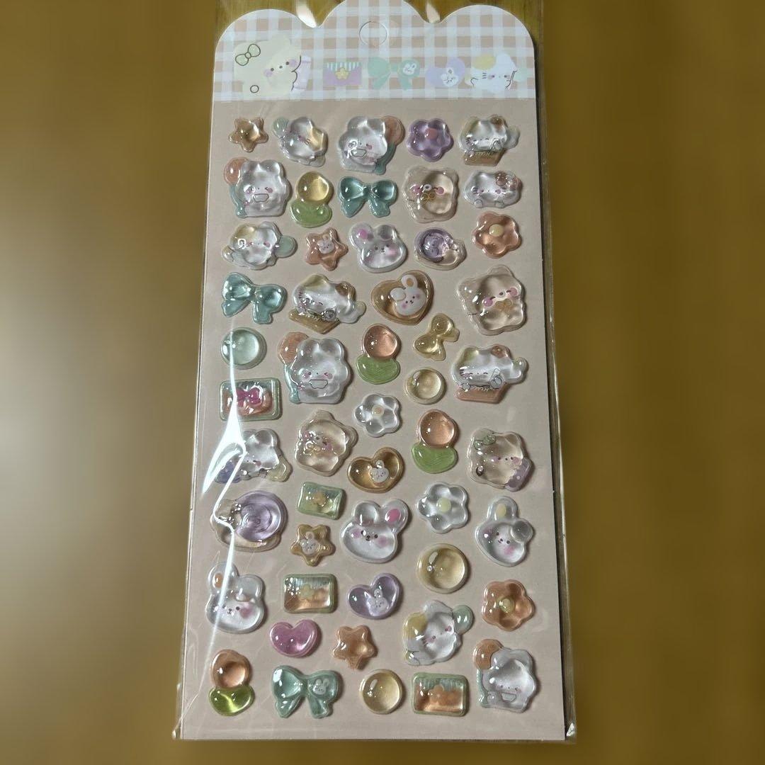 ぷくぷくシール パンダ等 SUN SUNタイルシール 7セット ボンボンドロップ
