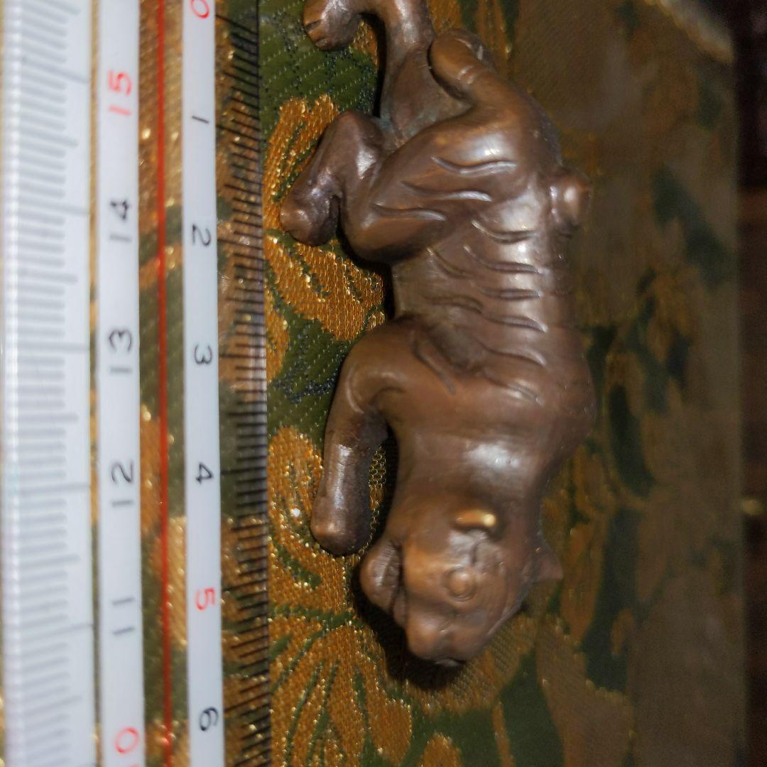 【最終価格】骨董　書道　銅製　虎鎮紙　筆架