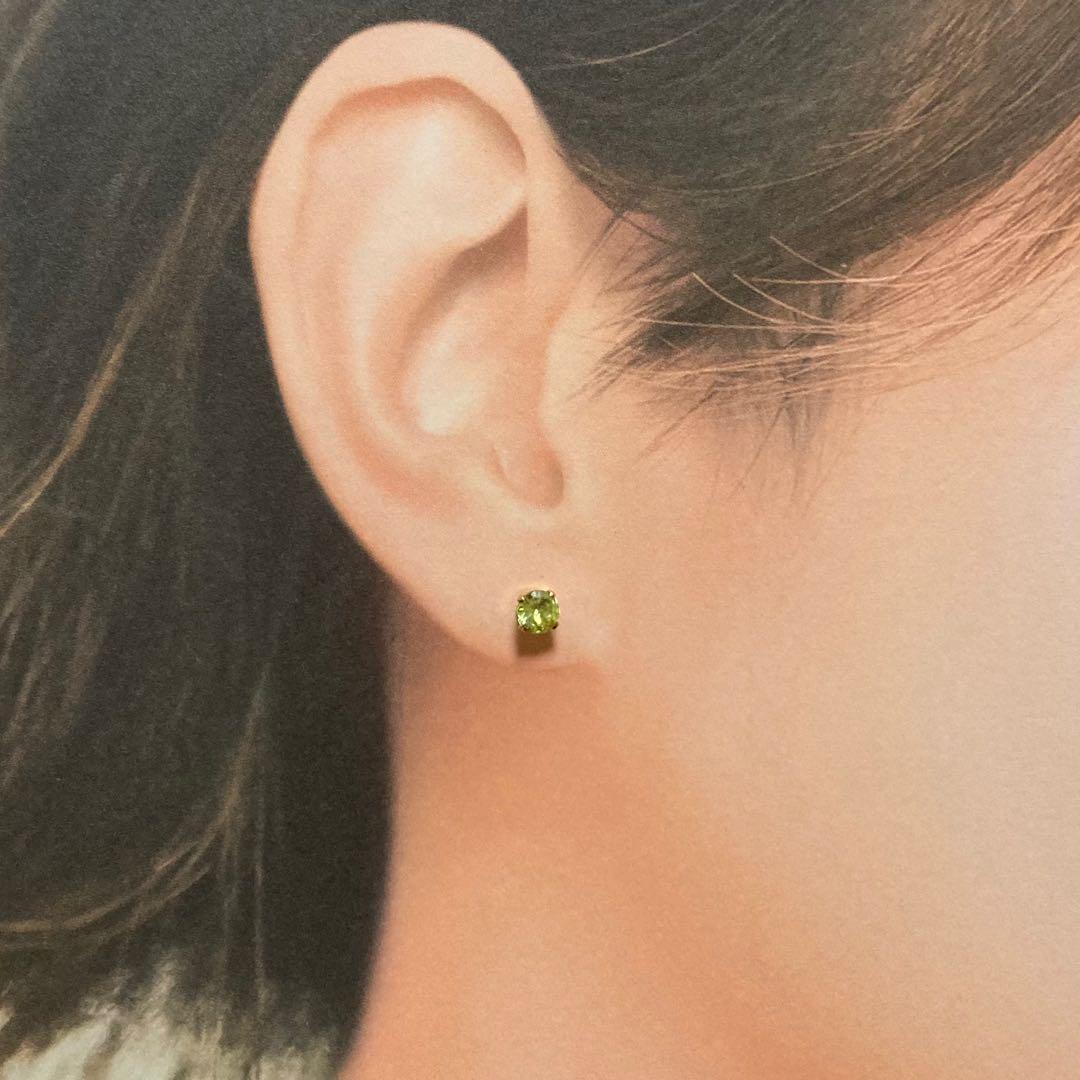 天然石 希少石 スフェーン スタッドピアス 4mm 14kgf