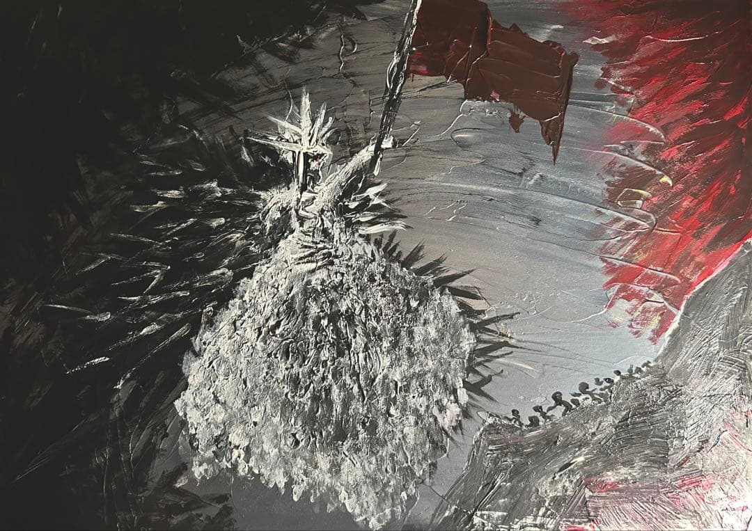 半抽象・具象的画 自作　　題/閃紅