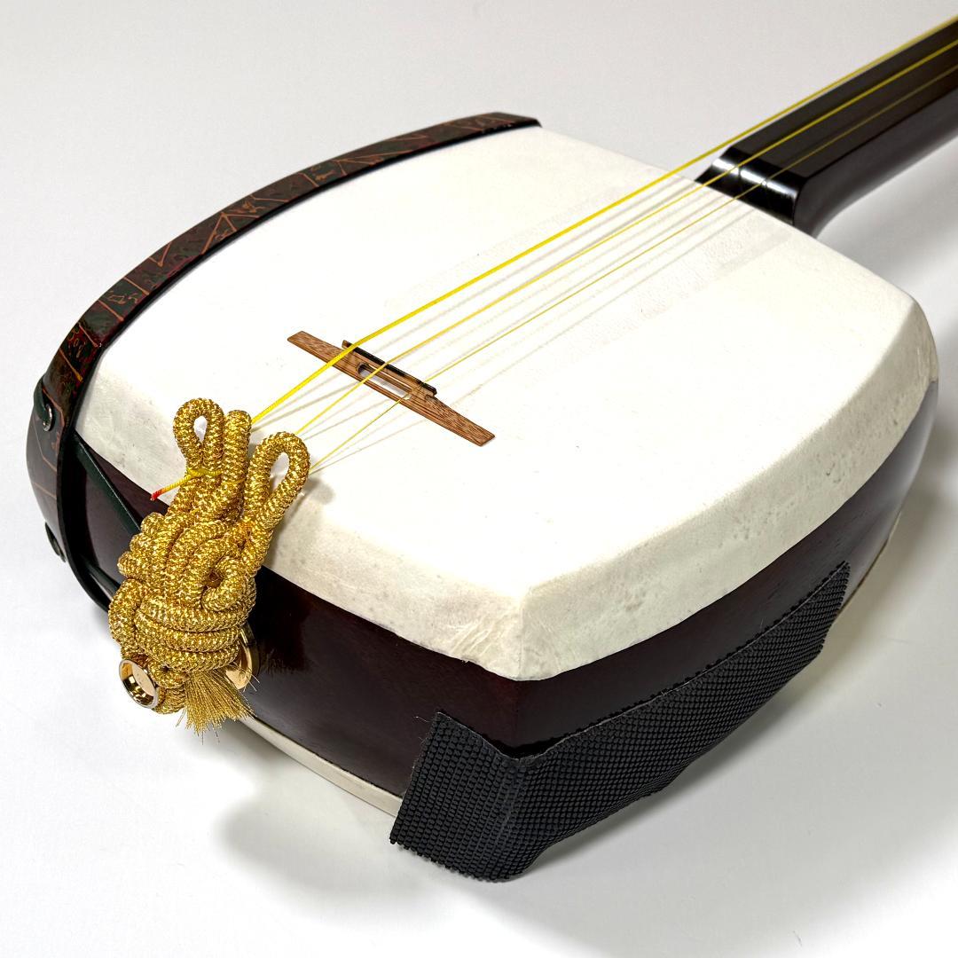 【高級仕様】金ホゾ（金ボソ）綾杉胴 津軽三味線 太棹｜整備済 津38