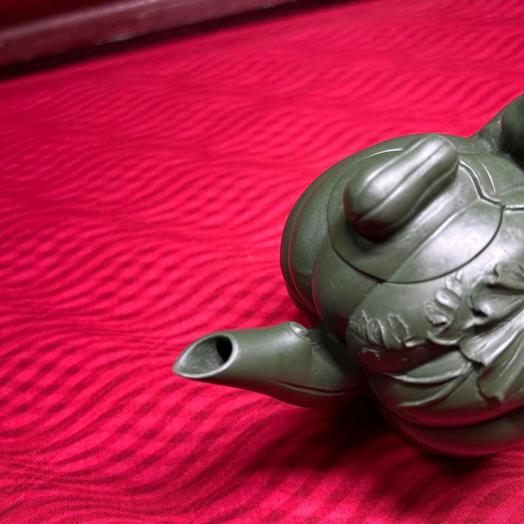 067 骨董品　朱泥南瓜急須　茶壶 　　高建芳製