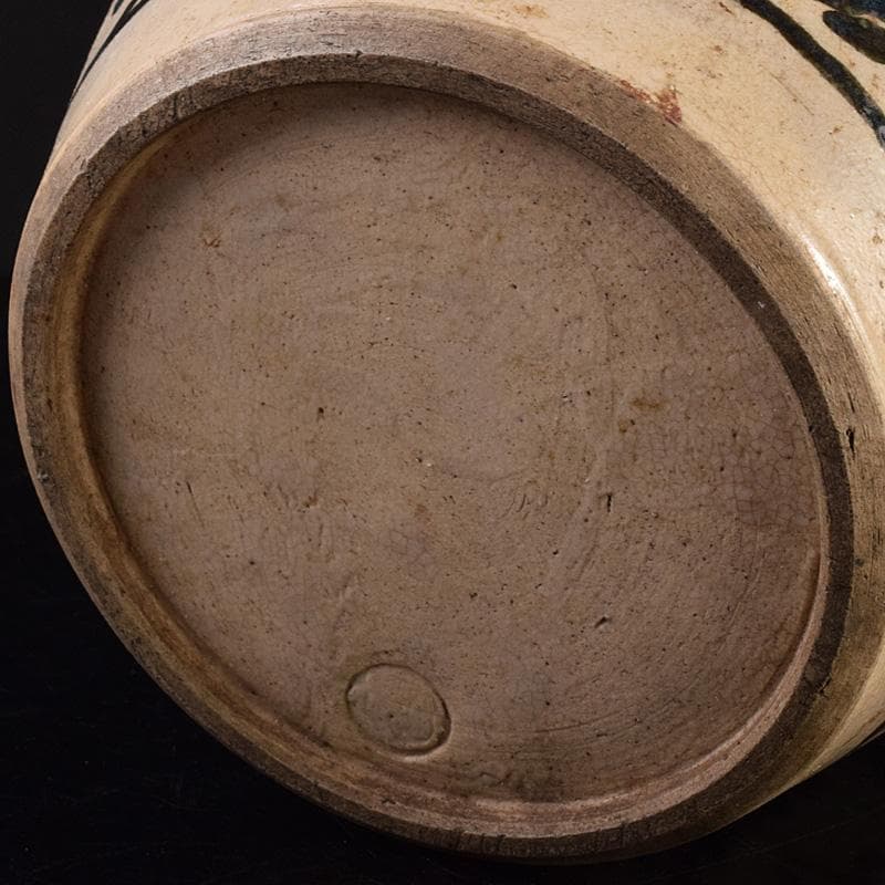 中国　磁州窯　鉄絵　花文壺　花瓶　C　6922