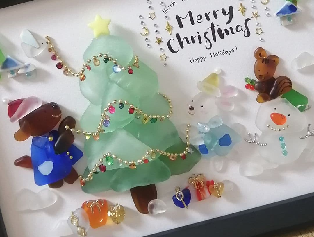 シーグラスアート 「Merry Christmas」