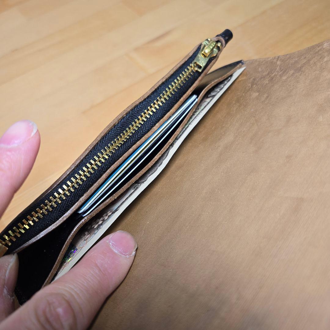 MARYAM ホースバット使用　ロングトラッカーウォレット２層　真鍮