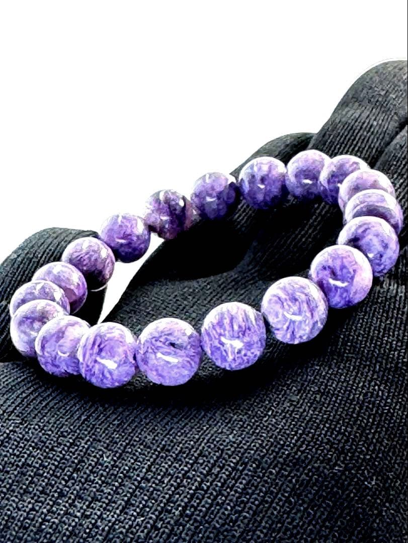 bluee feathers 〈No.69〉高品質チャロアイト 10mm