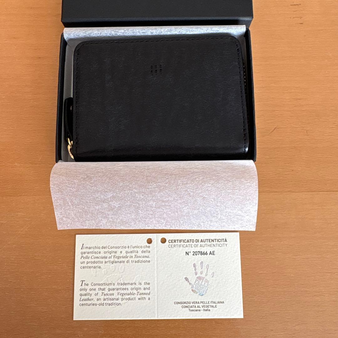 BELLVO ラウンドZIPミニ財布SATTO Pro ブラックレザー