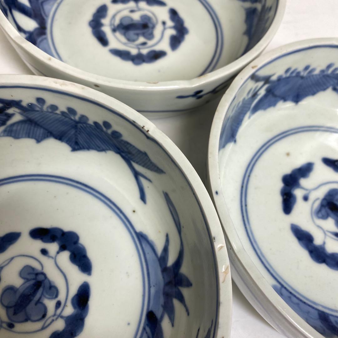 古伊万里　染付鉢8客　直径約16cm 東R8-0219①