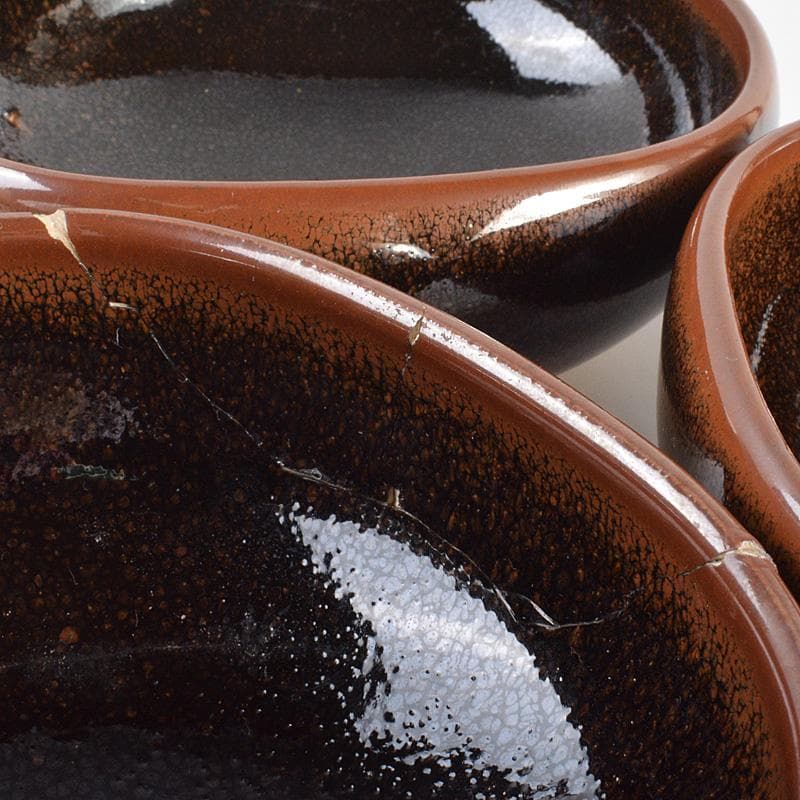 茶道具　桃の里窯　藤原敬介（恭助）作　天目向付　共箱　V　R6698F