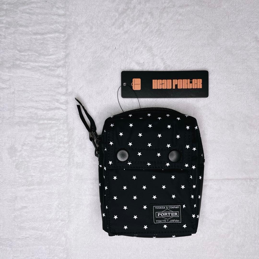 (極美品) HEAD PORTER スター柄　ショルダーバッグ　カメラ収納ポーチ