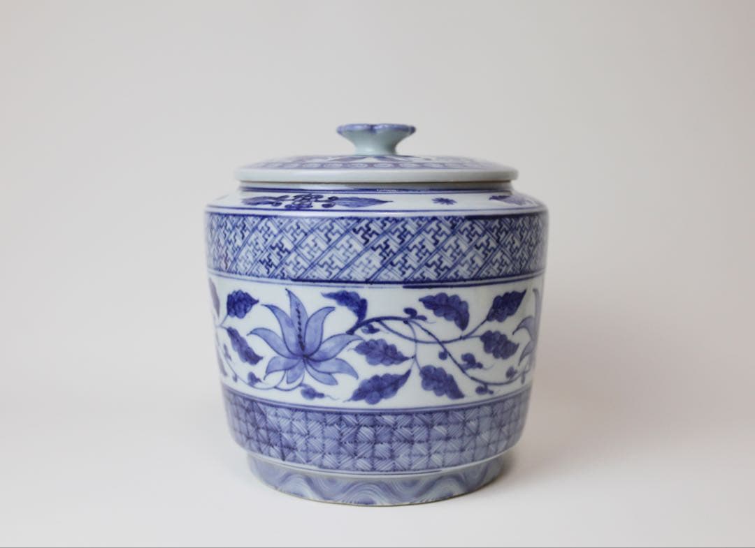 古奈呂枝 順一 川瀬竹春 水指 染付唐草文 梅摘み 煎茶器 茶道具 抹茶