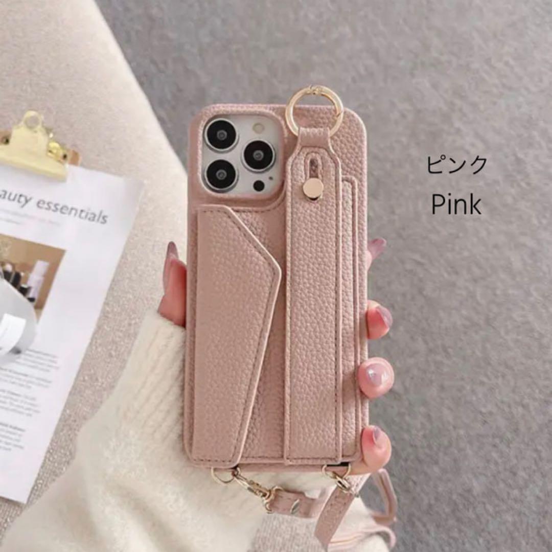 カードポケット＆ショルダー付き♡名入れ可能iPhone＆Galaxyケース