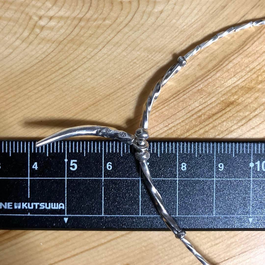 カレンシルバー　波線カーブビーズのペンダントとピアス