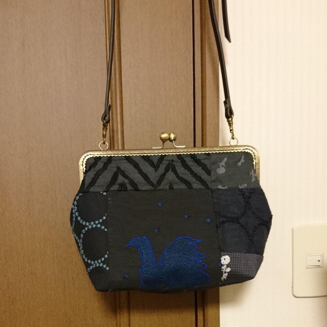 ミナペルホネン・ハンドメイド☆パッチワークがま口ショルダーバッグ
