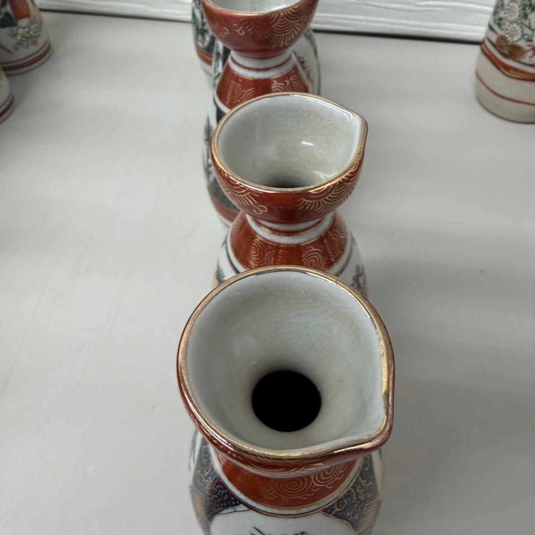 九谷焼　伝統工芸品　まとめ売り徳利とおちょこセット 陶器製
